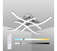 Plafonnier LED Dimmable Design Incurvé Élégant 4 Panneaux LED Intégrés 24W 2000lm Plafonnier Moderne en Métal pour Salons Chambres