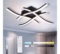 Plafonnier LED Dimmable Design Incurvé Élégant Plafonnier LED 4 Panneaux LED Intégrés 24W 2000lm Plafonnier Moderne en Métal pour Salons Chambres