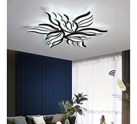 Plafonnier LED Dimmable Lampe de salon avec télécommande Plafonnier de chambre Éclairage de plafond moderne le noir Design créatif Lampe de chambre Gradation Couleur changeante Plafonnier 9 têtes 90W
