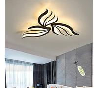 Plafonnier LED Dimmable Lampe de salon avec télécommande Plafonnier de chambre Éclairage de plafond moderne le noir Design créatif Lampe de chambre Gradation Couleur changeante Plafonnier 3 têtes 30W