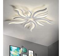 Plafonnier LED Dimmable Lampe de salon avec télécommande Plafonnier de chambre Éclairage de plafond moderne Blanc Design créatif Lampe de chambre Gradation Couleur changeante Plafonnier 5 têtes 48W