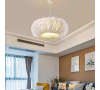 Plafonnier LED Dimmable Moderne Lampe de Plafond Plume Blanche Suspension pour Le Plafond Style crème Chambre à Coucher Salon Lampe Economie d'énergie Style Moderne Minimaliste E27 (Taille : B63cm)