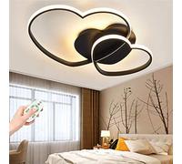 Plafonnier LED Dimmable Plafond Moderne Coeur Acrylique Chambre D'enfants Lampe Avec Télécommande Garçons Filles Plafonnier Dessin Animé Lustre Enfants Plafonnier Intérieur Chambre Décor Lampe,Noir