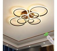 Plafonnier LED dimmable, plafonnier moderne 8 anneaux pour le salon avec télécommande, convient pour la chambre à coucher, le salon