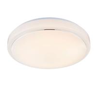 Plafonnier LED dimmable pour salon, design moderne, aluminium blanc, 1 LED 24 W, 1450 lm, blanc chaud, D x H 38 x 10 cm