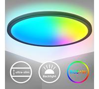 Plafonnier LED dimmable rond 42x3cm Panneau ultraplat RGBW Changement de couleur