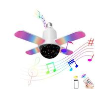 Plafonnier LED E27 coloré pliable à 4 feuilles, musique, Bluetooth, Audio, télécommande, lumière De scène Disco, veilleuse pour