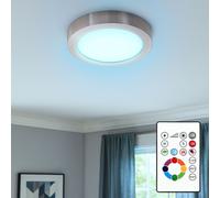 Plafonnier LED RVB TÉLÉCOMMANDE éclairage de salon gradateur lampe argent