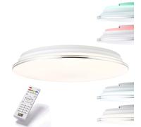 Plafonnier LED Edna Blanc Rond 50cm 32W 3200lm Tdc RGB Backlight Télécommande