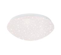 Plafonnier LED effet étoilé Salle de bain Plafonnier IP44 Salle de bain dimmable par commutation CCT, métal blanc, 12W 1200Lm blanc chaud-neutre, DxH 28x6,5 cm