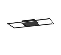 EGLO connect.z Plafonnier LED connectée Calagrano-Z, lampe de plafond contrôlable par application et commande vocale Alexa, blanc chaud - froid, rétro-éclairage RVB, dimmable, métal noir, 64 x 24 cm