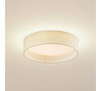 Plafonnier LED Eilif Lindby, beige, Salon / Salle à manger, Textile / Tissu / Soie, Moderne, Plafonnier LED