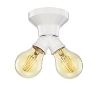 Plafonnier LED Elektra 2 flammes porcelaine incl. ampoules E27 or blanc chaud [EEK: E]
