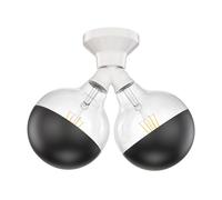 Plafonnier LED Elektra 2 flammes sphère porcelaine incl. ampoules E27 à miroir [EEK: F]