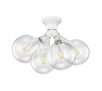 Plafonnier LED Elektra 4-flamme sphère porcelaine incl. ampoules E27 28,492W [EEK: E]
