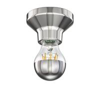 Plafonnier LED Elektra porcelaine argentée in 27 lampe à tête miroir