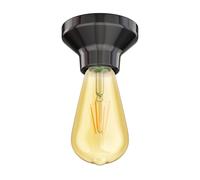 Plafonnier LED Elektra Porcelaine noire incl. lampe E27 Vintage Retro or