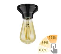 Plafonnier LED Elektra porcelaine noire incl. LED vintage or max. 814lm [EEK: E]