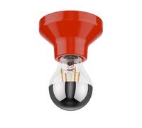 Plafonnier LED Elektra porcelaine rouge incl. E27 lampe à tête miroir 667lm [EEK: E]
