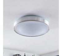 Lindby LED Plafonnier Emelie (Moderne) en Gris Aluminium e. a. pour Salon & Salle à manger (1 lampe,à), Eclairage Lampe Luminaire Plafond Eclerage Interieur