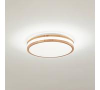 Plafonnier LED Emiva Lindby, bois clair, Salon / Salle à manger, Bois, Moderne, Plafonnier LED