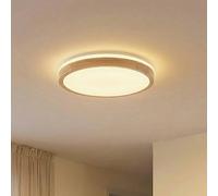 Plafonnier LED Emiva Lindby, dimmable, bois clair, Salon / Salle à manger, Bois, Moderne, Plafonnier LED
