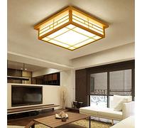 Plafonnier LED en bois massif tatami - Pour chambre à coucher - Balcon - Protocoles de lumière chaude - Pour salon - 35 x 35 cm