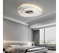 Plafonnier LED en Métal Moderne Chic Télécommande Gradation Simple Ovale Design 42w Blanc Moderne Ultra-Mince Incurvé en Fer Abat-Jour Plafond Lumière Chambre Couloir Cuisine S, One Color, 55cm