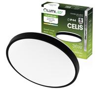 Plafonnier LED en saillie 36 W 4000 K CELIS rond IP44 anneau noir ALS LUMILED