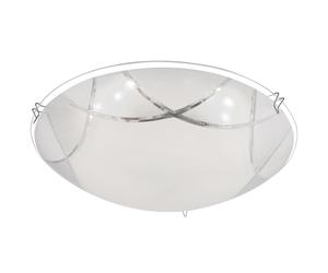 Plafonnier LED en verre moderne pour salon, éclairage de plafond chromé, éclairage de couloir, blanc, nickel mat, opale, 1 LED 8 W, 640 lm, blanc chaud, diamètre 25 cm