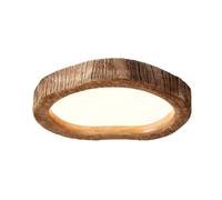 Plafonnier LED Encastré avec Abat-Jour en Acrylique Imitation Bois, Intensité Variable Et Télécommande, Idéal pour La Cuisine, Le Couloir, L'entrée, Un Café Ou Une Chambre.