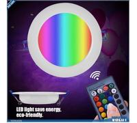 Plafonnier LED Encastré - VGEBY - 10W - RGB Dimmable - Télécommande - Aluminium PC