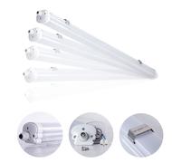 Plafonnier LED étanche chambre étanche éclairage de bain LED lampe de garage Tube LED, protégé contre les jets d'eau, 1x LED 48W 3840Lm blanc froid, L 150 cm 2x 48W 150 cm