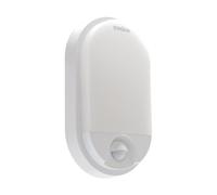 Plafonnier LED Extérieur Détecteur IP54 21 CM Haut Blanc Ovale Lampe Keller