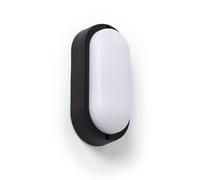 Plafonnier LED Extérieur Ovale 15W Black IP65 85x173 mm 3000K Blanc chaud