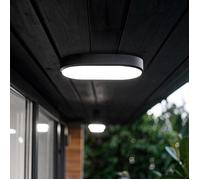 Plafonnier LED Extérieur Ovale 15W Hublot Black IP65 85x173 mm 6500K Blanc froid