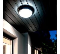 Plafonnier LED Extérieur Rond 25W Hublot Black IP65 Ø175 mm 6500K Blanc froid