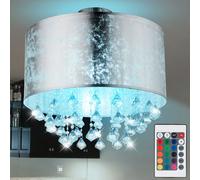 Plafonnier LED Feuilles Argent RGB Changement Clients Chambre Télécommande Lampe