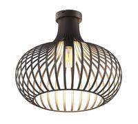 Plafonnier LED Filament Plafonnier de table de salle à manger Industriel Lampe de salon couleur rouille, maille métallique, 1x 4W 320Lm blanc chaud 1700K, DxH 40x35 cm