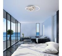 Plafonnier Led Frames Deux Cercles, Pivotant blanc, nickel mat