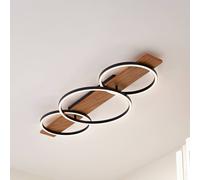 Plafonnier LED Galad Lindby, dimmable, bois clair, Salon / Salle à manger, Bois, Moderne, Plafonnier LED