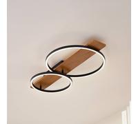 Plafonnier LED Galad Lindby, dimmable, bois clair, Salon / Salle à manger, Bois, Moderne, Plafonnier LED