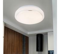 Lampe De Salon Plafonnier Luminaire LED Aluminium Blanc 3 Niveaux Dimmable Rond