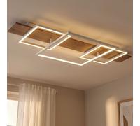 Plafonnier LED Globo Style Moderne Bois 95 cm Variateur 3 Niveaux