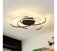 Lindby LED Plafonnier Hamza à intensité variable (Moderne) en Noir Métal e. a. pour Salon & Salle manger (à 3 lampes,), Eclairage Lampe Luminaire Plafond Eclerage