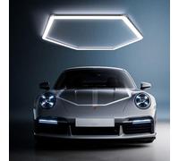 Plafonnier LED hexagonal -1Hex Éclairage de garage, éclairage d'atelier LED, tubes lumineux connectables 6500K pour salon automobile, station de lavage, atelier, entrepôt, salle de sport, sous-sol