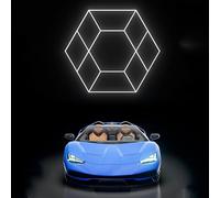 Plafonnier LED Hexagonal pour Garage Luminaire De Garage à LED en Nid d'abeille Haute Luminosité pour garages magasins bureaux entrepôts et ateliers de réparation automobile B