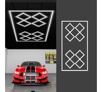 Plafonnier LED Hexagonal pour Garage Luminaire De Garage à LED en Nid d'abeille Haute Luminosité pour Garage Entrepôt Atelier Salle De Sport sous-Sol E