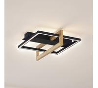 Lindby LED Plafonnier Holamu (Moderne) en Noir Aluminium e. a. pour Salon & Salle à manger (1 lampe,à), Eclairage Lampe Luminaire Plafond Eclerage Interieur