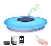 Plafonnier LED Intelligent avec Télécommande et Haut-Parleur Bluetooth, 36W Dimmable, Changement de Couleur, Compatible avec Alexa et Google Home, 2800lm, D38cm, Pour chambre, Chambre d'enfant, Salon